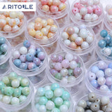 Jade Gradient Smudge Glass Bead DIY Jewelry Making Materials