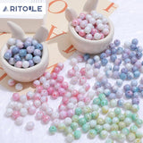 Jade Gradient Smudge Glass Bead DIY Jewelry Making Materials