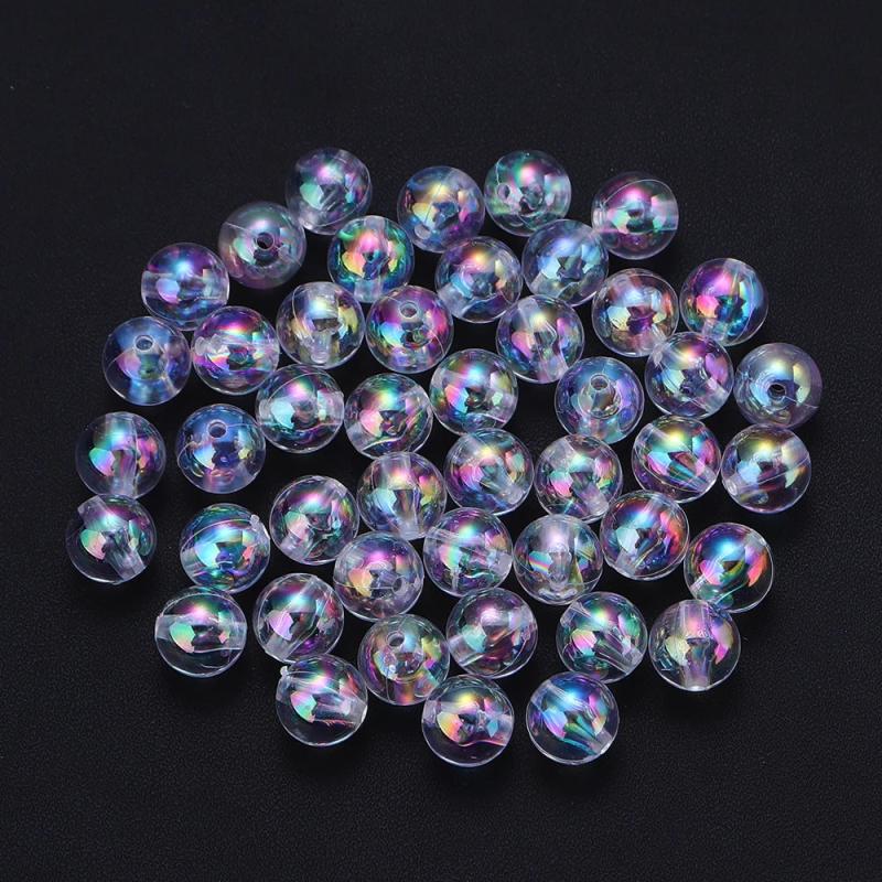 Transparent Milk White AB Acrylic Beads 6-12mm for Jewelry Making