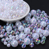 Transparent Milk White AB Acrylic Beads 6-12mm for Jewelry Making