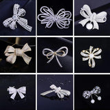 Tassel Pearl Zircon Bowknot Brooch Pin for Year Gift