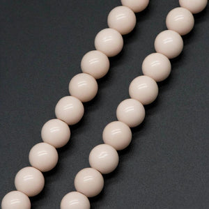 50pcs 8mm Beige Glass Beads for DIY Jewelry Making (GM-037-4)