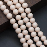50pcs 8mm Beige Glass Beads for DIY Jewelry Making (GM-037-4)