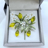 Elegance Lemon Brooches Flower Leaf Fruit Orange Blossom Corsage