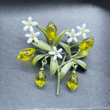 Elegance Lemon Brooches Flower Leaf Fruit Orange Blossom Corsage