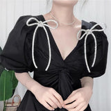 Punk Zircon Bowknot Brooch for Women