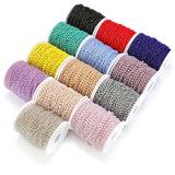 1 Meter Stainless Steel Glass Beaded Chain 3mm for DIY Jewelry