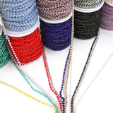 1 Meter Stainless Steel Glass Beaded Chain 3mm for DIY Jewelry