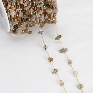 1m Irregular Stone Chain Clear Crystal Necklace Chains Glass Beads