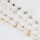 1m Irregular Stone Chain Clear Crystal Necklace Chains Glass Beads