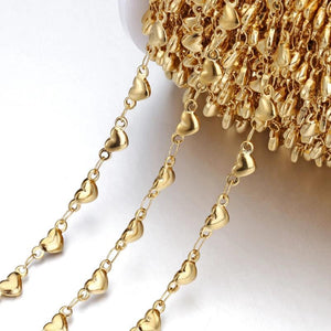 Stainless Steel Love Heart Chain DIY Jewelry Making Supplies