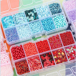 10 Grid Charm Crystal Glass Seed Beads Set For Jewelry Making