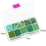 10 Grid Charm Crystal Glass Seed Beads Set For Jewelry Making