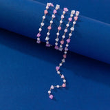 YASTYT Beads Chain Glass and Pearl Beads Stainless Steel
