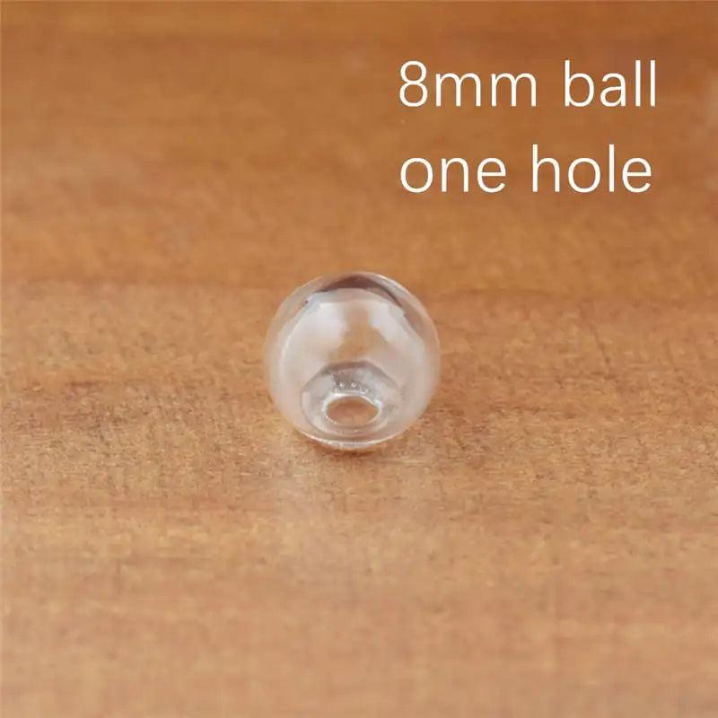 5Pc 8-25mm Hollow Glass Ball with Hole DIY Glass Charms