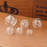 5Pc 8-25mm Hollow Glass Ball with Hole DIY Glass Charms