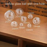 5Pc 8-25mm Hollow Glass Ball with Hole DIY Glass Charms