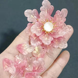 50pcs Glass Petal Leaf Charms 16*21mm for Flower DIY Jewelry Hair Pin Clips