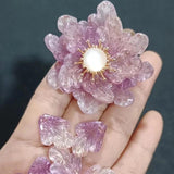 50pcs Glass Petal Leaf Charms 16*21mm for Flower DIY Jewelry Hair Pin Clips