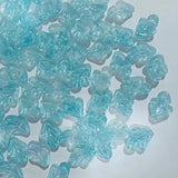 50pcs Glass Petal Leaf Charms 16*21mm for Flower DIY Jewelry Hair Pin Clips