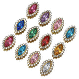 50pcs Horse Eye Glass Rhinestones Golden Claw Base Sew On Beads