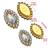 50pcs Horse Eye Glass Rhinestones Golden Claw Base Sew On Beads