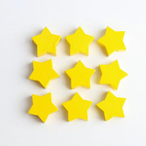 10Pcs Yellow Pentagram Wood Beads DIY Kids Charm Toy Accessories