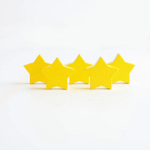 10Pcs Yellow Pentagram Wood Beads DIY Kids Charm Toy Accessories