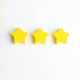 10Pcs Yellow Pentagram Wood Beads DIY Kids Charm Toy Accessories