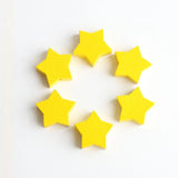 10Pcs Yellow Pentagram Wood Beads DIY Kids Charm Toy Accessories