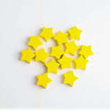 10Pcs Yellow Pentagram Wood Beads DIY Kids Charm Toy Accessories