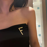 Metallic Letter Brooches Women Personality Jewelry