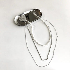 Rhinestone Zircon Multilayer Tassel Chain Brooch