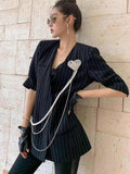 Rhinestone Zircon Multilayer Tassel Chain Brooch