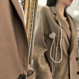 Rhinestone Zircon Multilayer Tassel Chain Brooch