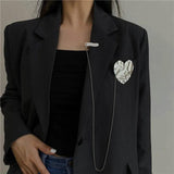Rhinestone Zircon Multilayer Tassel Chain Brooch