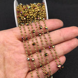 1 Meter Bead Chains with Glass Crystal