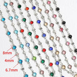 1m Colorful Crystal Beads Chains Glass Rhinestone KC Chain for DIY Jewelry