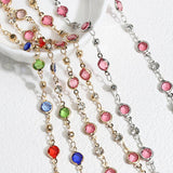 1m Colorful Crystal Beads Chains Glass Rhinestone KC Chain for DIY Jewelry