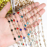 1m Colorful Crystal Beads Chains Glass Rhinestone KC Chain for DIY Jewelry