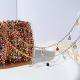 Colorful Crystal Beads Copper Chains 4mm Glass Charms Chain for DIY Necklace