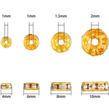 100pcs 4 6 8 10 mm Rhinestone Rondelle Spacer Silver Alloy Beads