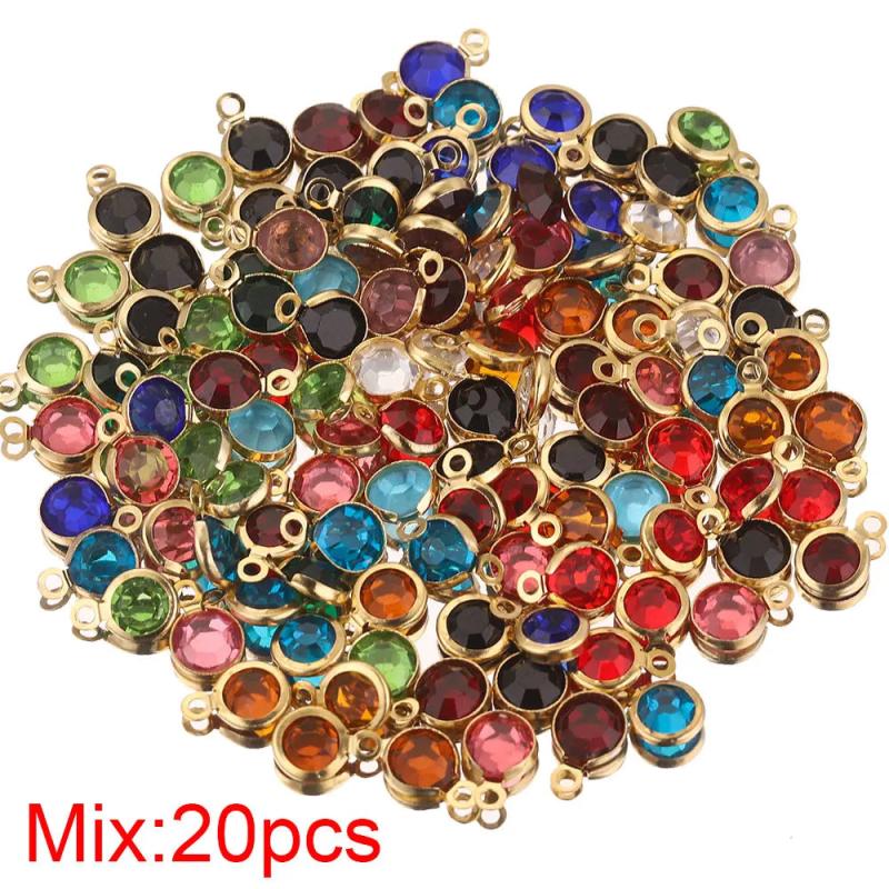 20pcs 6mm SS Bead Crystal Glass Charms Pendants DIY Bracelet Jewelry