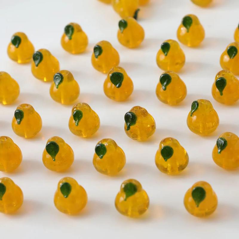 6PCS Glaze Glass Pear Beads Jewelry Making Supplies