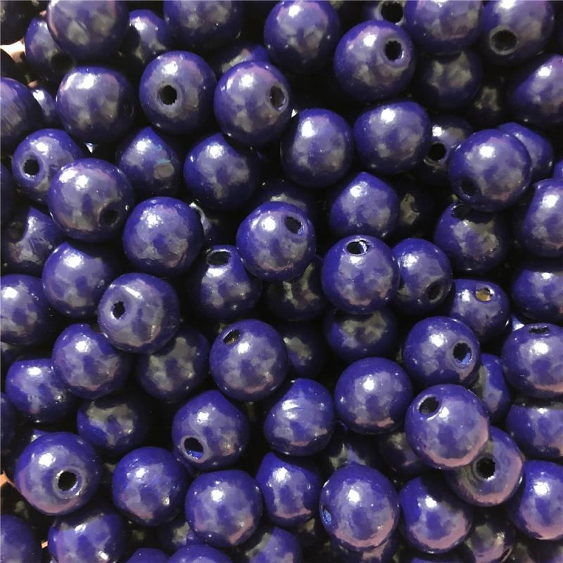 50Pcs/Set Royal Wooden Beads Round Balls for DIY Jewelry Making