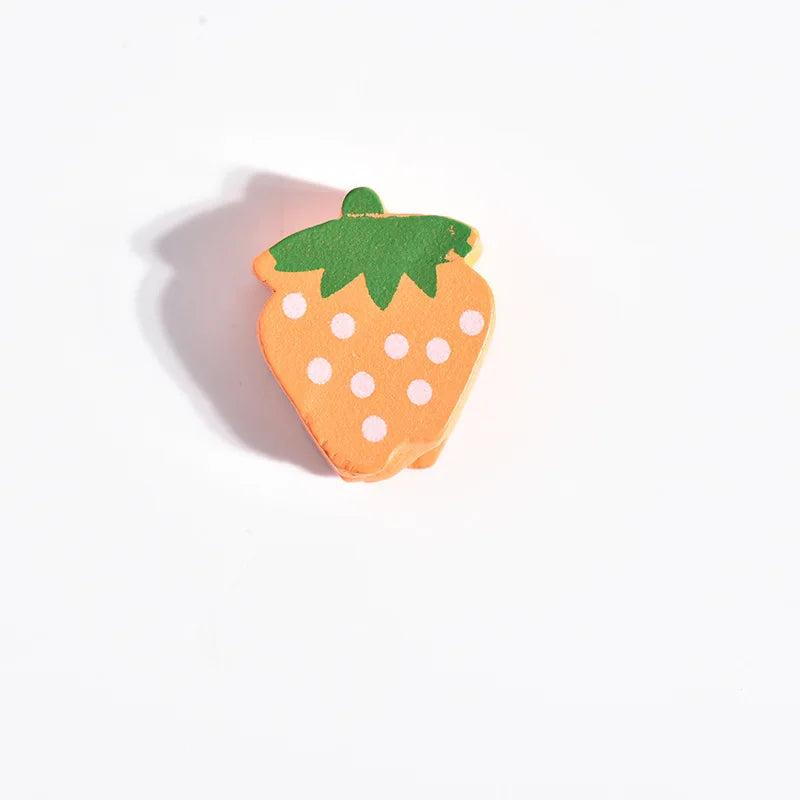 50Pcs Wood Strawberry Beads for DIY Jewelry Making Supplies