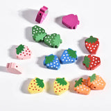 50Pcs Wood Strawberry Beads for DIY Jewelry Making Supplies