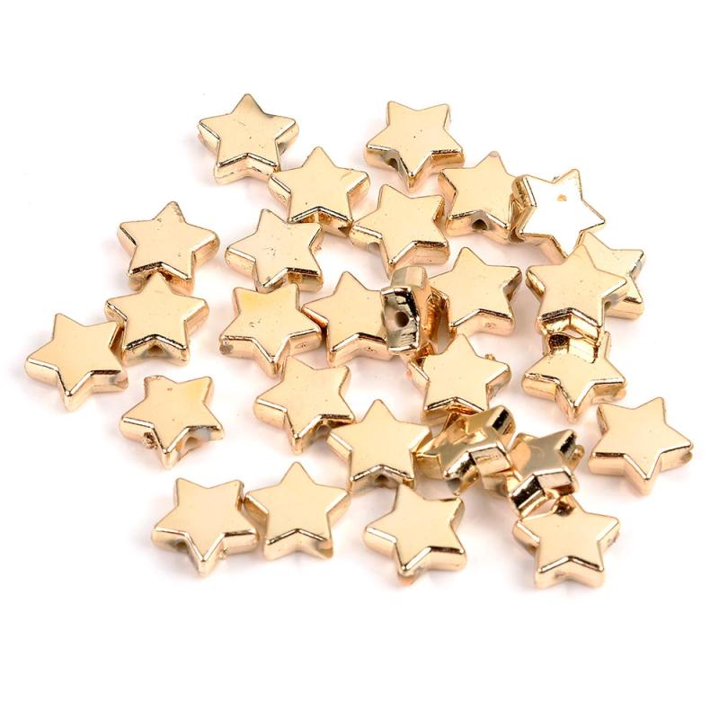 50pcs 11mm Colorful Star Acrylic Spacer Beads for DIY Jewelry Making