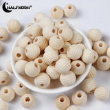 20/100Pcs Wooden Round Spacer Beads DIY Jewelry Making Eco-Friendly Natural Wood