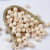 20/100Pcs Wooden Round Spacer Beads DIY Jewelry Making Eco-Friendly Natural Wood